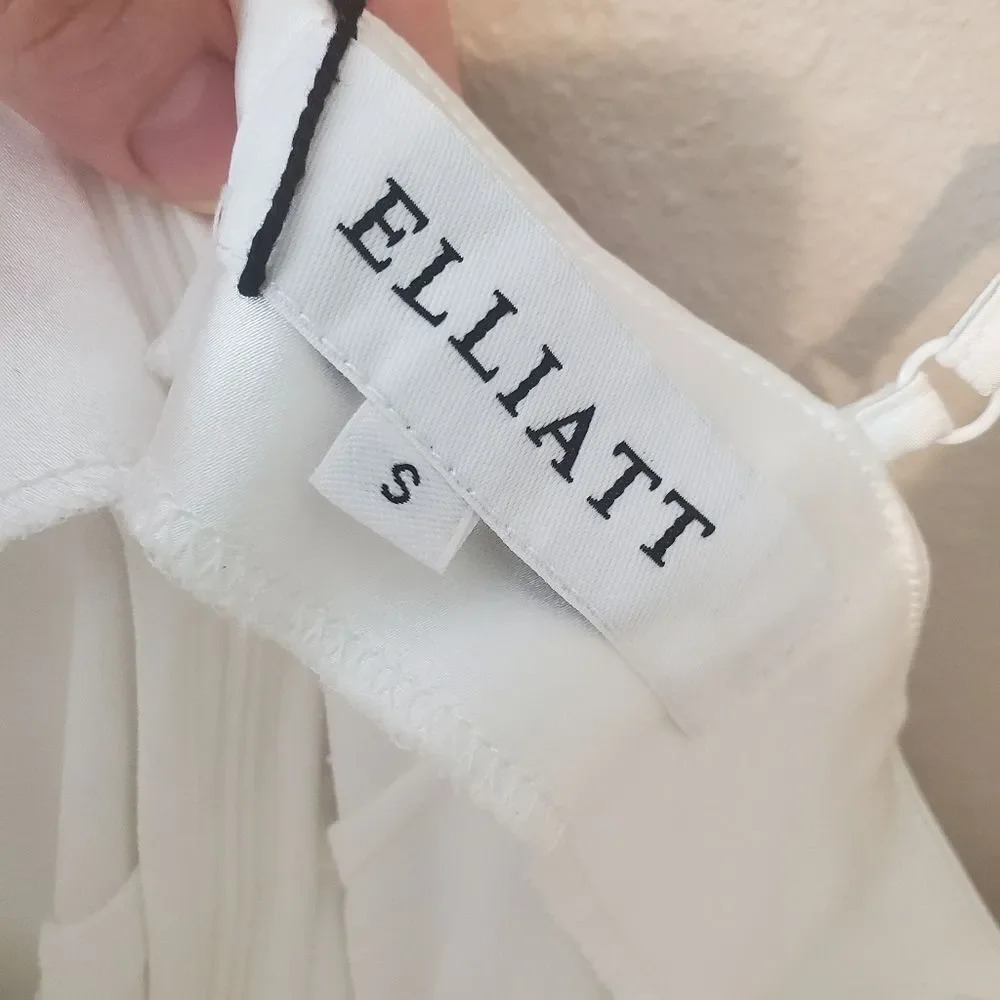 Elliatt White Jacinda Asymmetrical Satin Crystal Strap Dress Size Small - Picture 9 of 15
